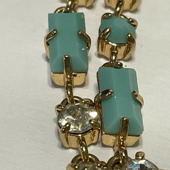 C wonder gold tone dangle rhinestone drop earrings blue Pierced Ears - Picture 5 of 8